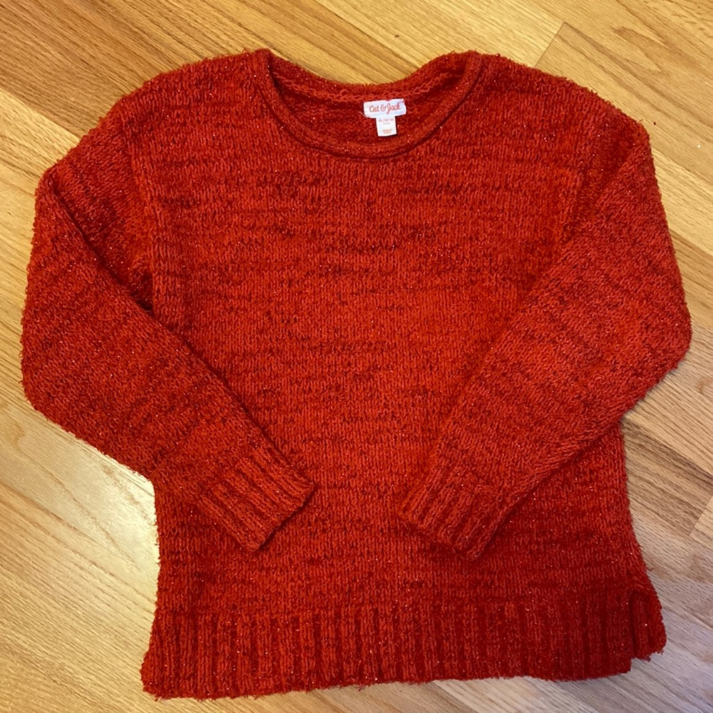 Cat and Jack kids red knit pullover sweater